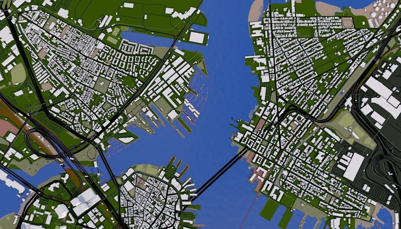 Boston City Low-poly 3D model_34