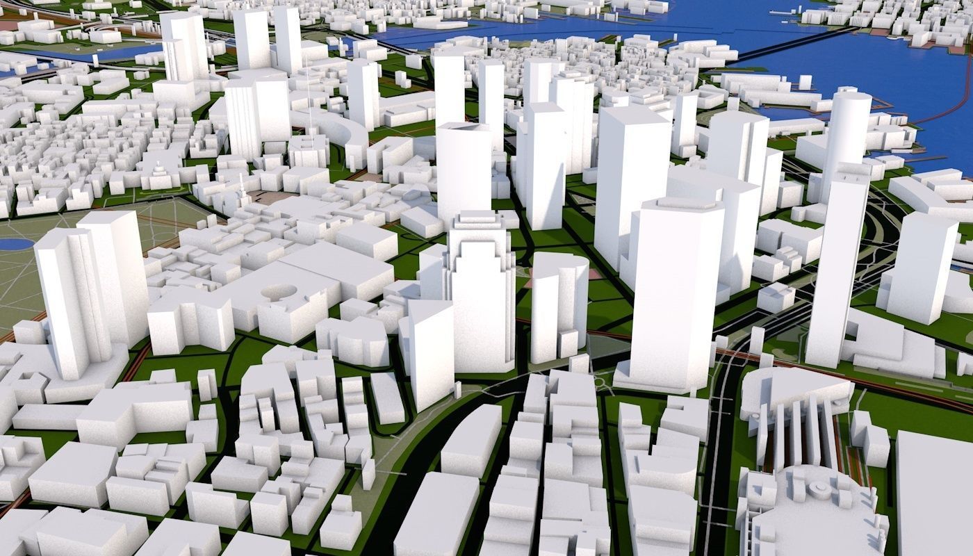 Boston City Low-poly 3D model_10