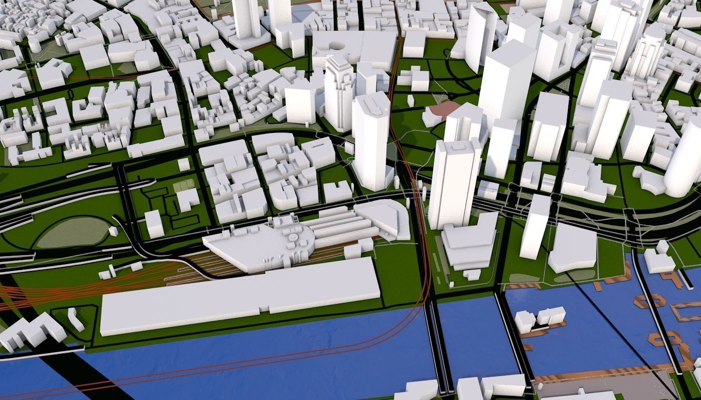 Boston City Low-poly 3D model_4