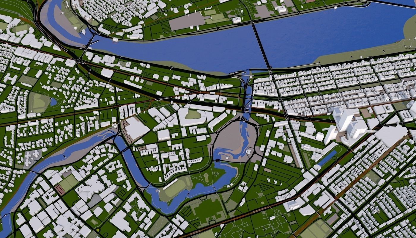 Boston City Low-poly 3D model_5