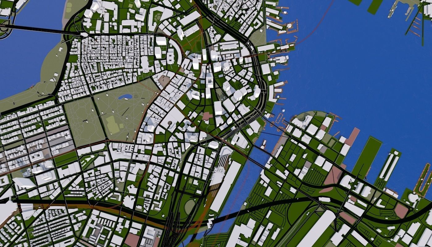 Boston City Low-poly 3D model_35
