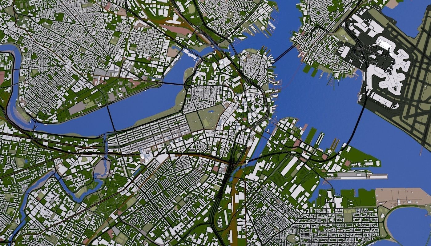 Boston City Low-poly 3D model_51