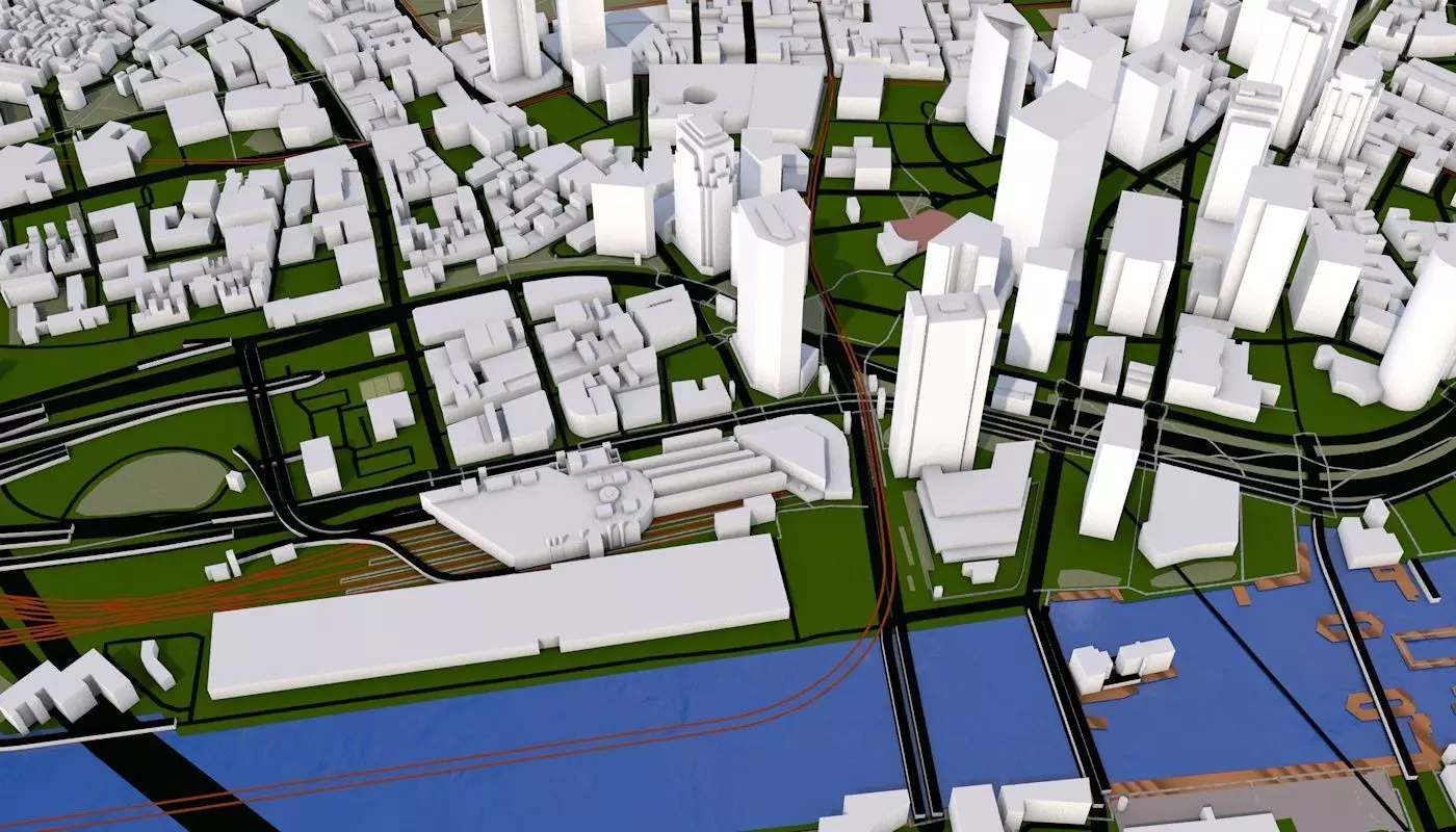 Boston City Low-poly 3D model_0