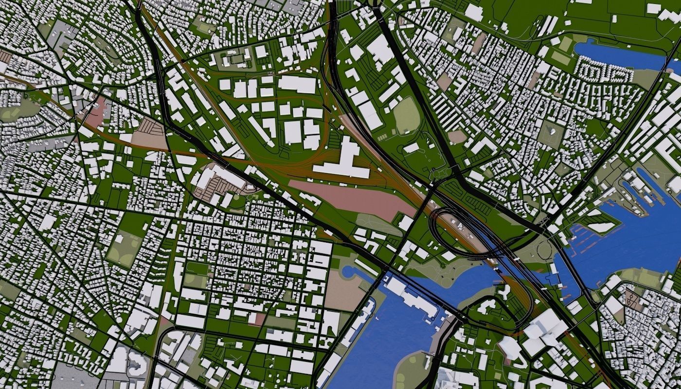 Boston City Low-poly 3D model_30