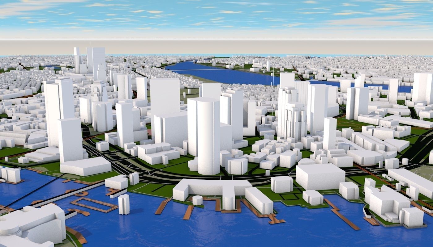 Boston City Low-poly 3D model_32