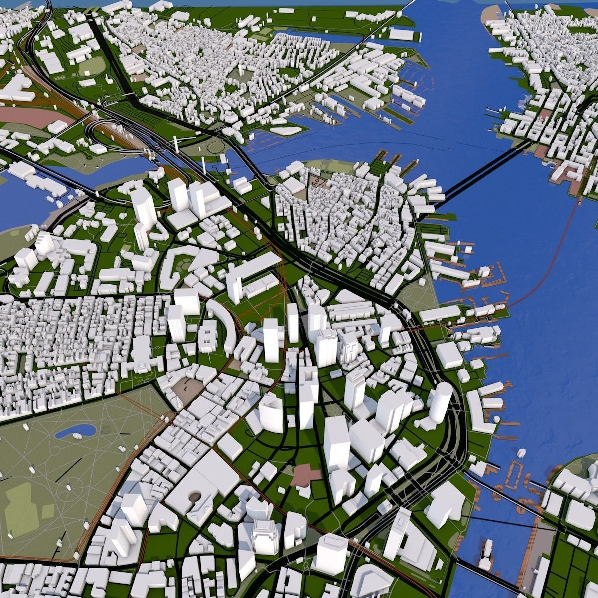 Boston City Low-poly 3D model_37