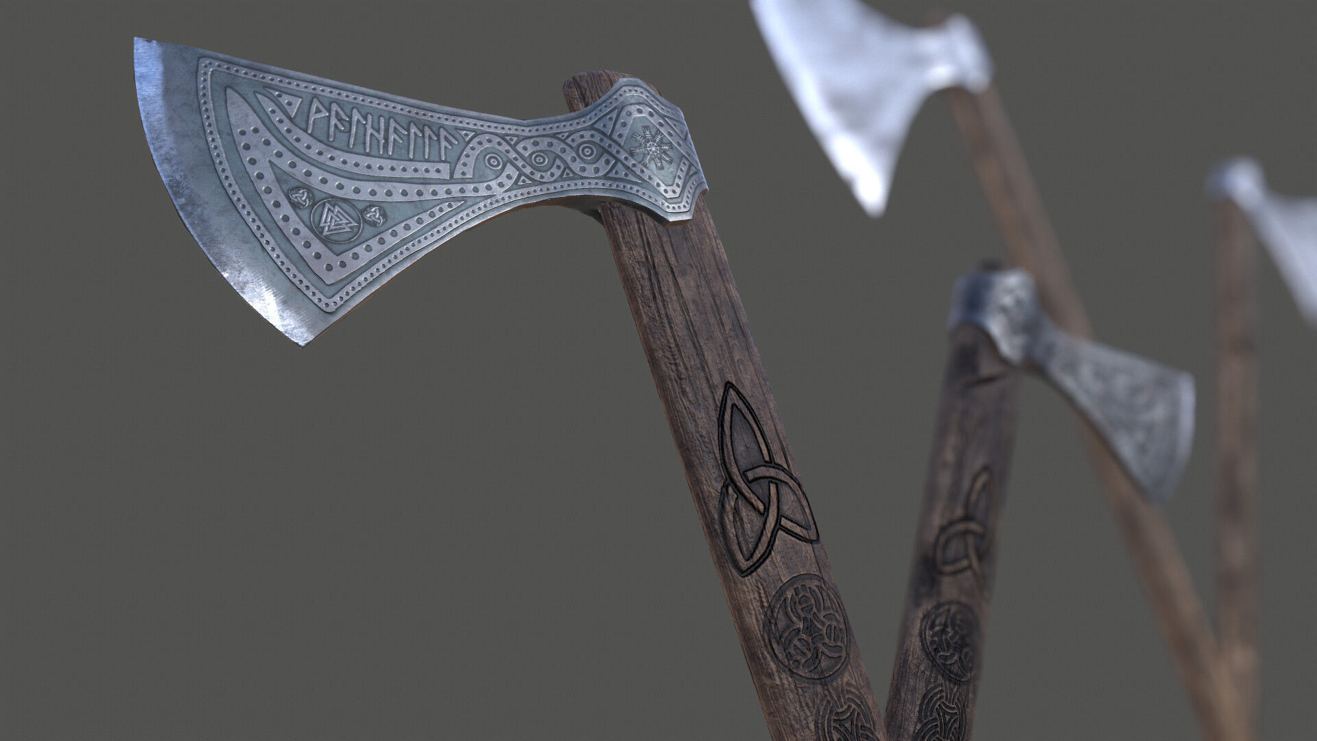 Viking Axe Kit Low-poly 3D model_5