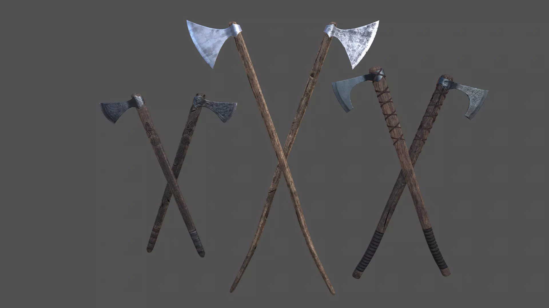 Viking Axe Kit Low-poly 3D model_0