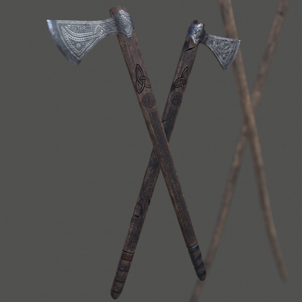 Viking Axe Kit Low-poly 3D model_4