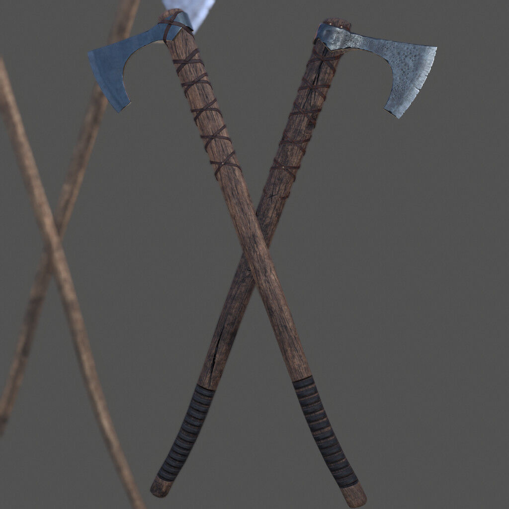 Viking Axe Kit Low-poly 3D model_8