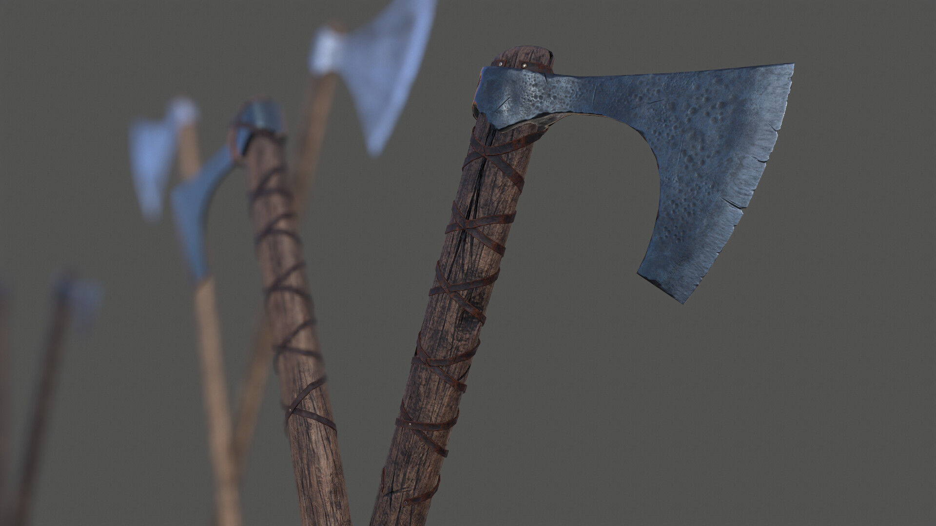 Viking Axe Kit Low-poly 3D model_9