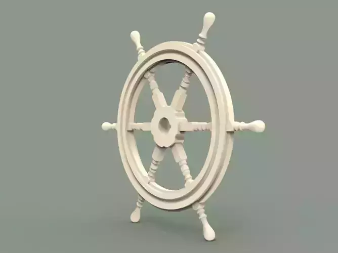 Wooden rudder 3D model