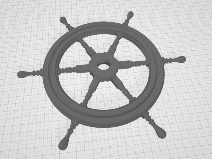 Wooden rudder 3D model_5