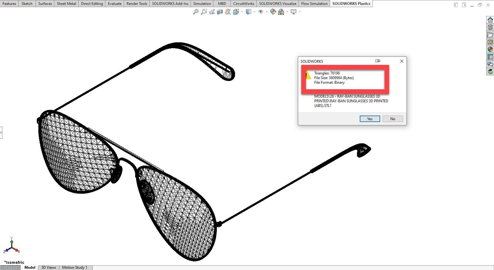 Ray-Ban Sunglasses 3D print model_34