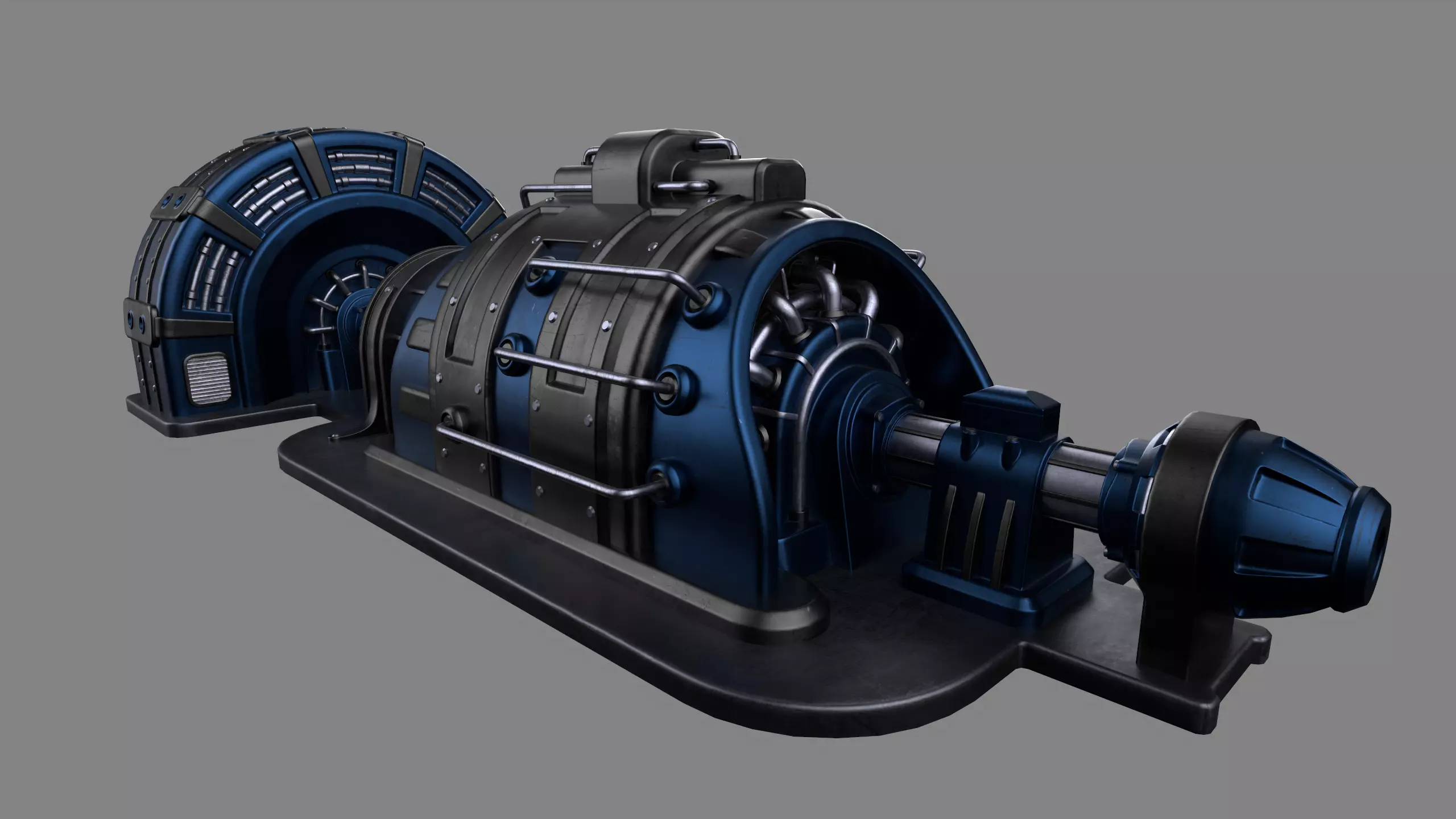 Machinery device Low-poly 3D model_0