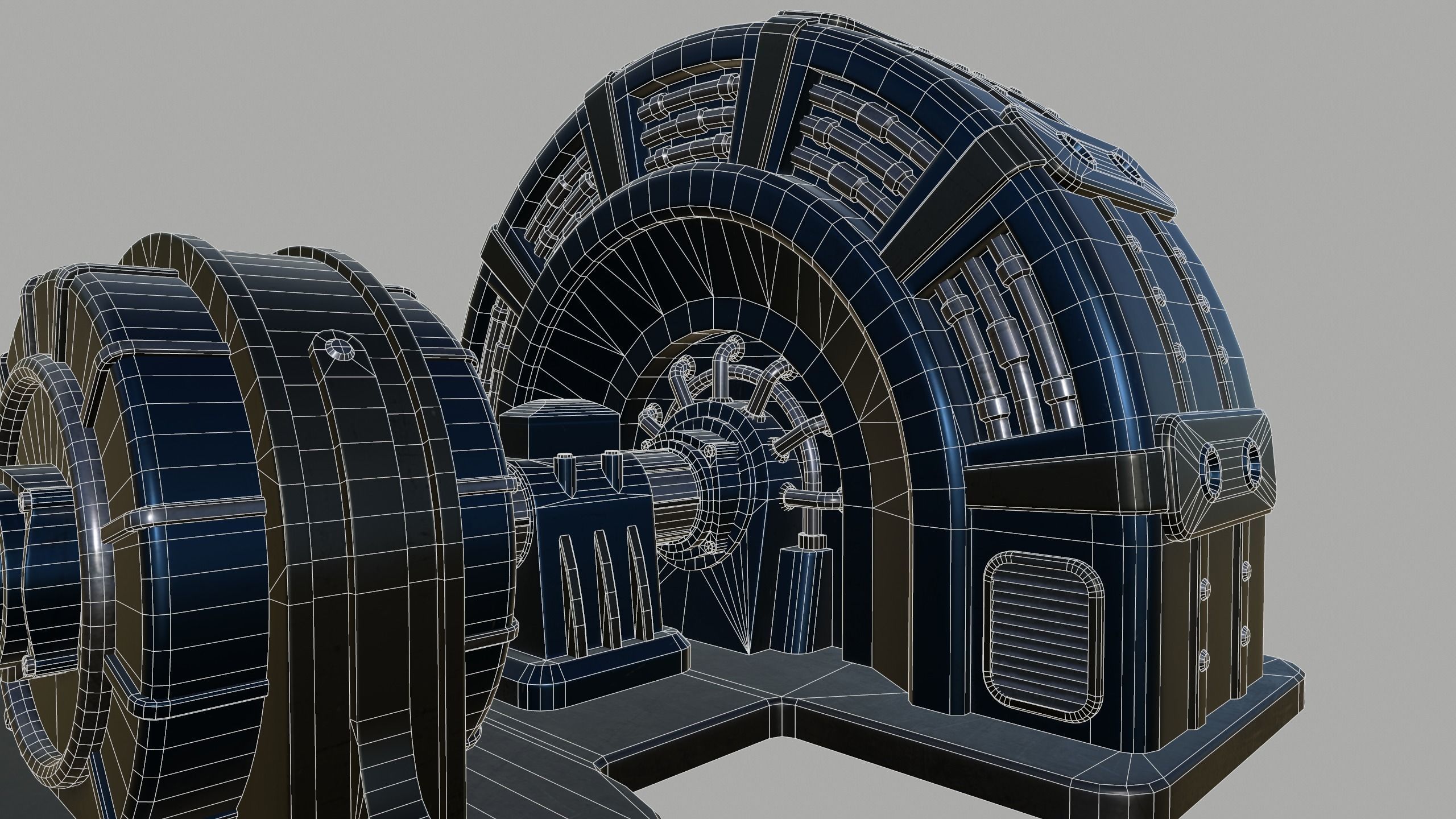 Machinery device Low-poly 3D model_9