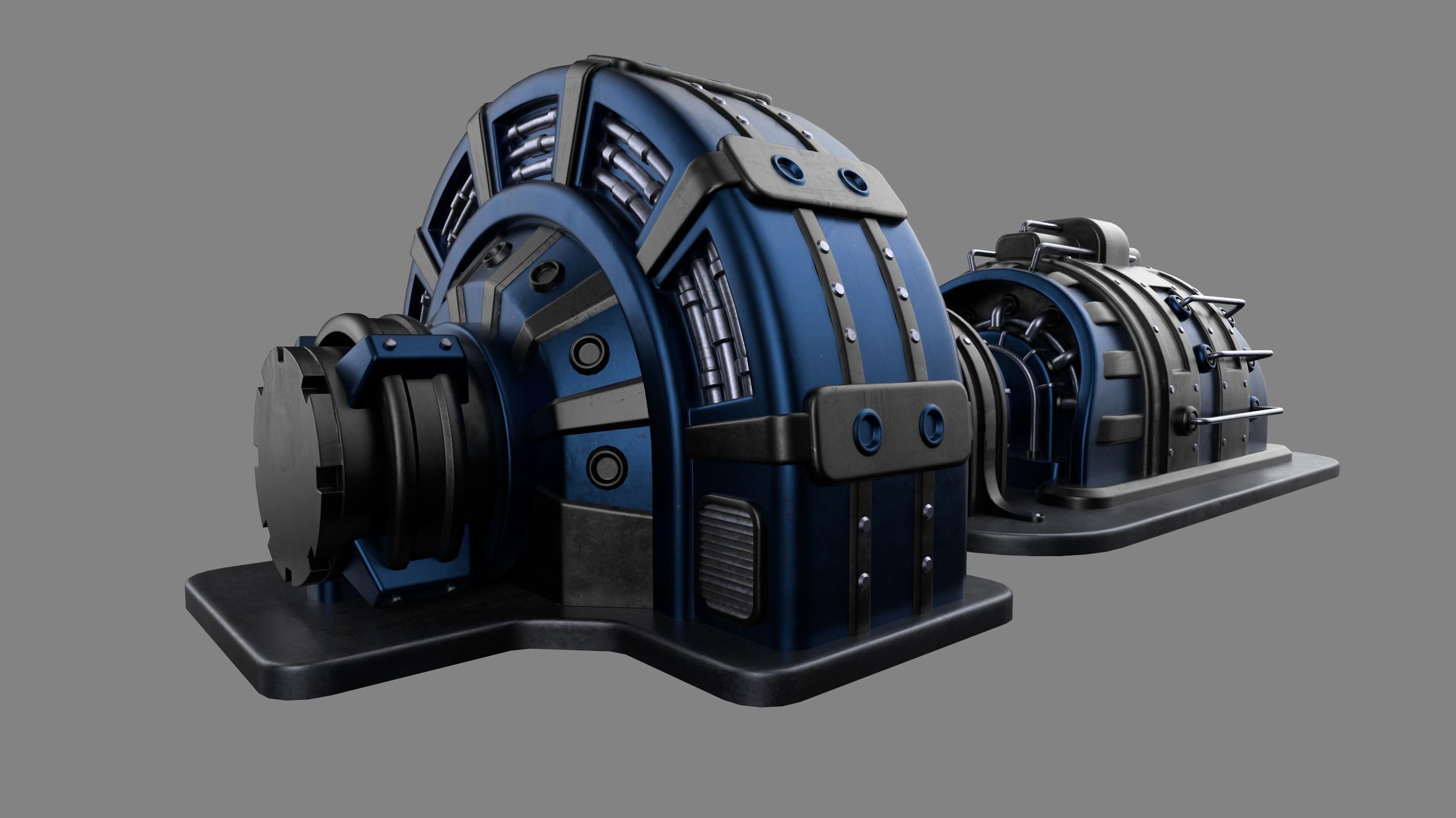 Machinery device Low-poly 3D model_3