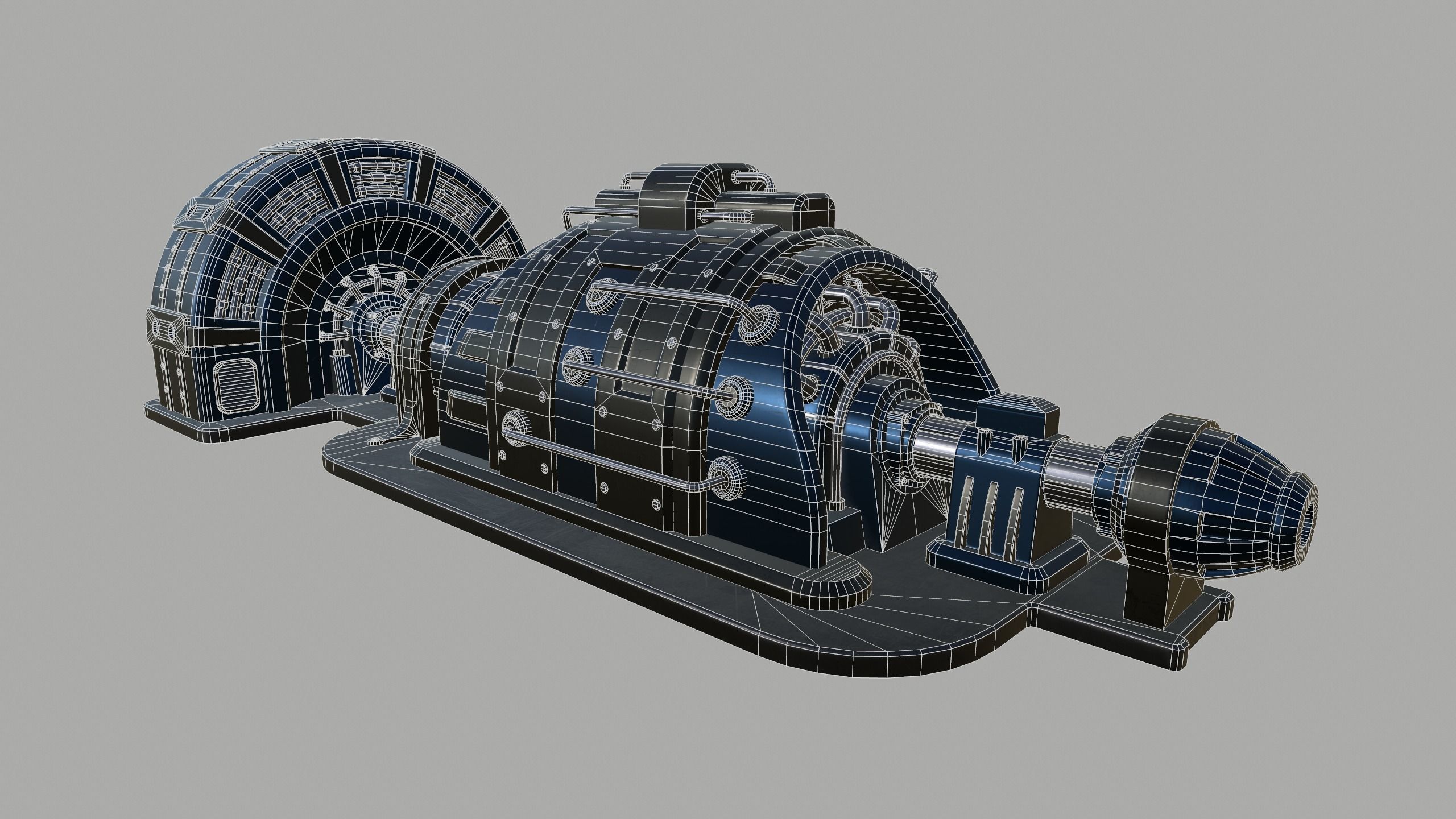 Machinery device Low-poly 3D model_4