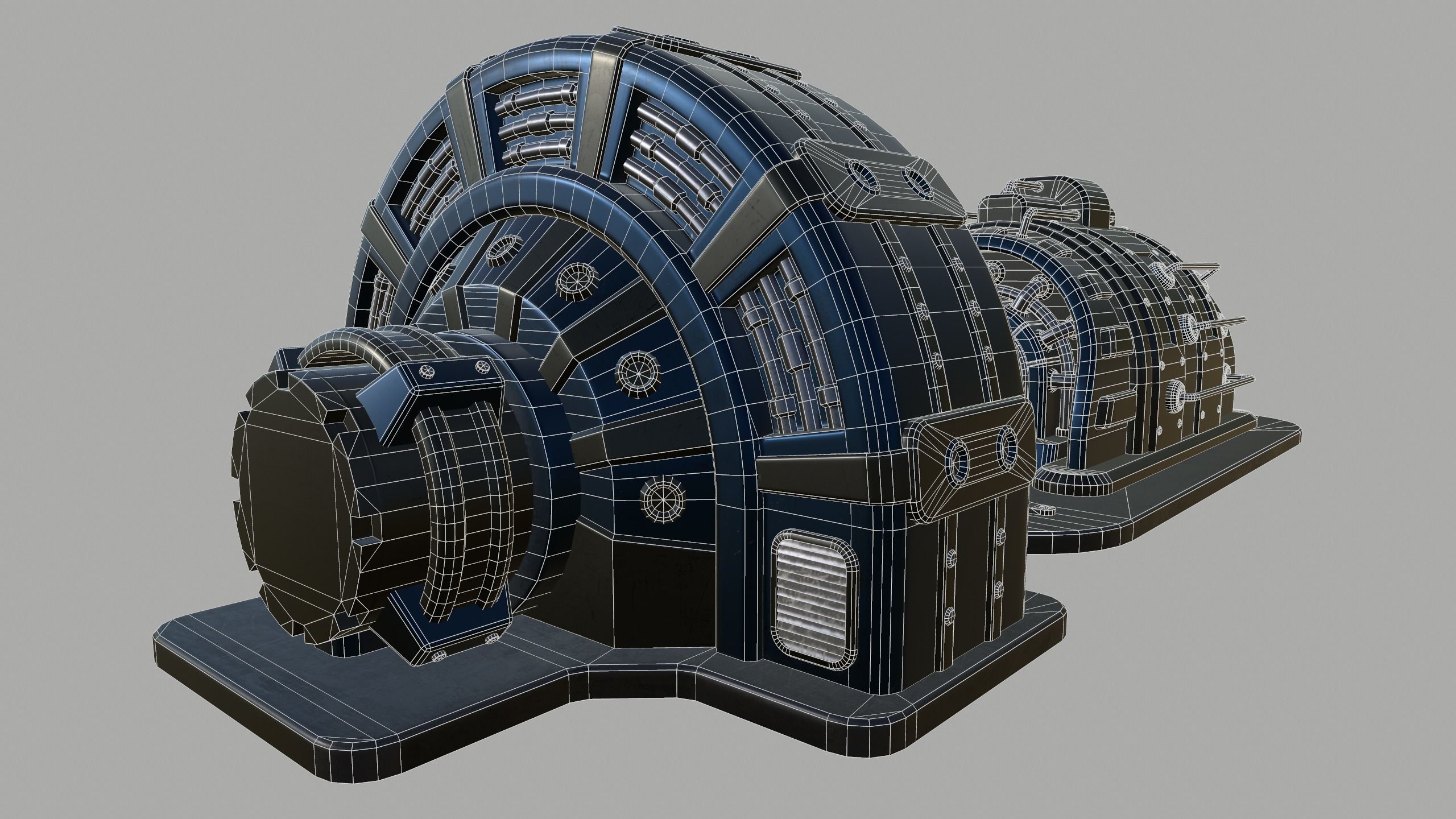 Machinery device Low-poly 3D model_5