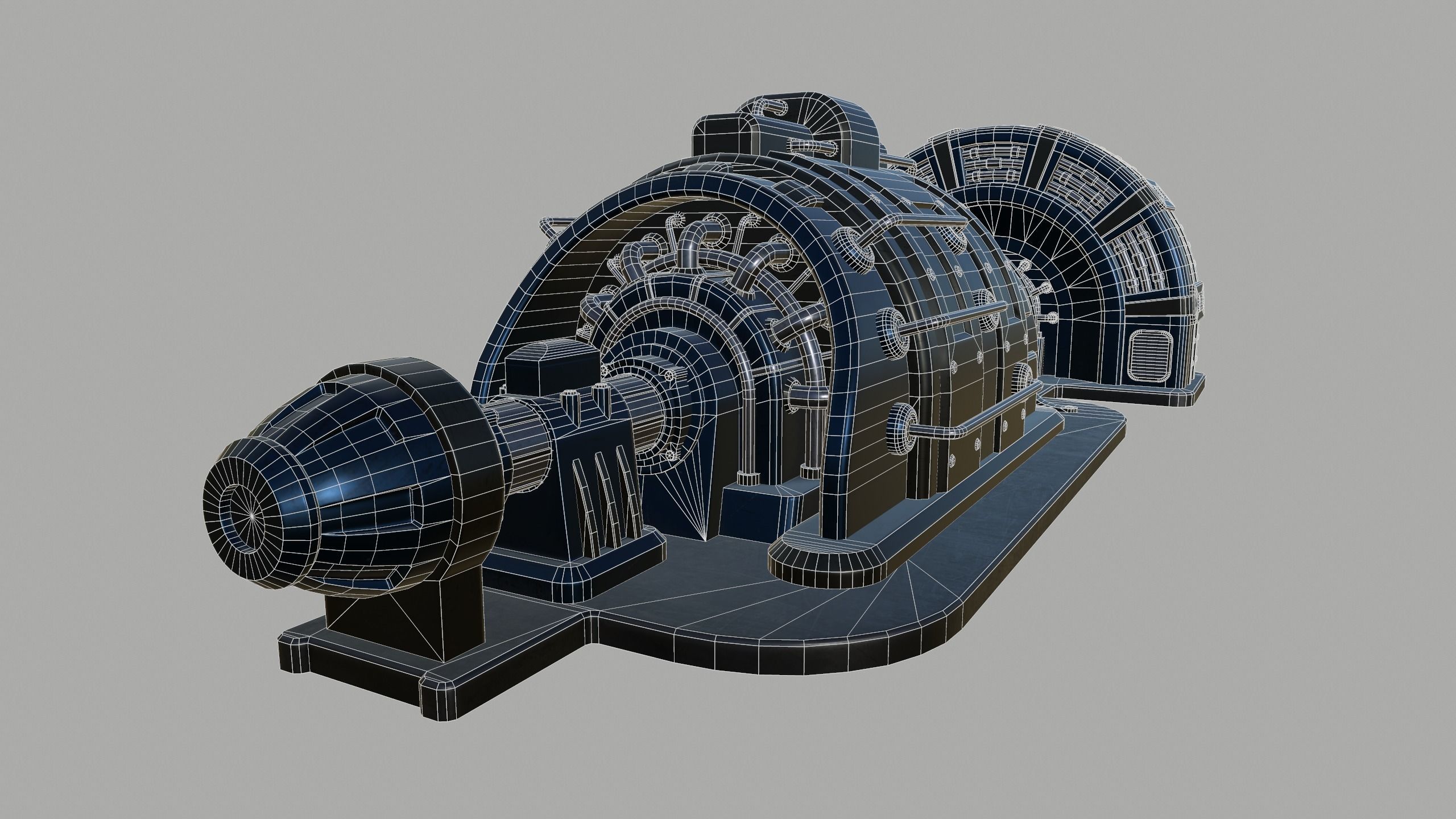 Machinery device Low-poly 3D model_7