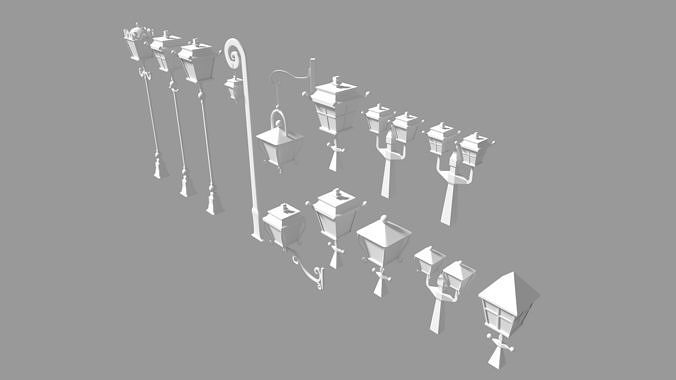 Lanterns lantern hanging on wall 3D model