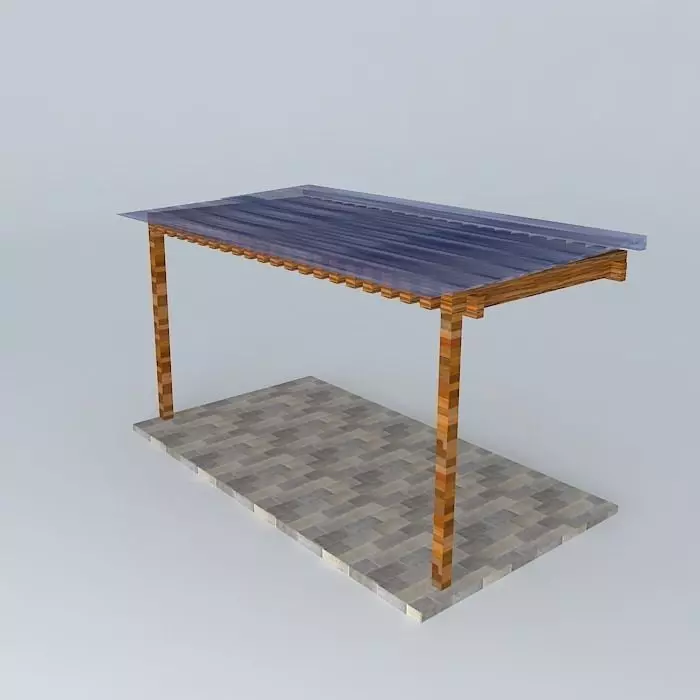 Pergola with transparent tile Free 3D model