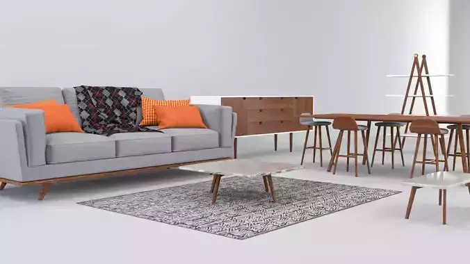 Living Room Set Free 3D model