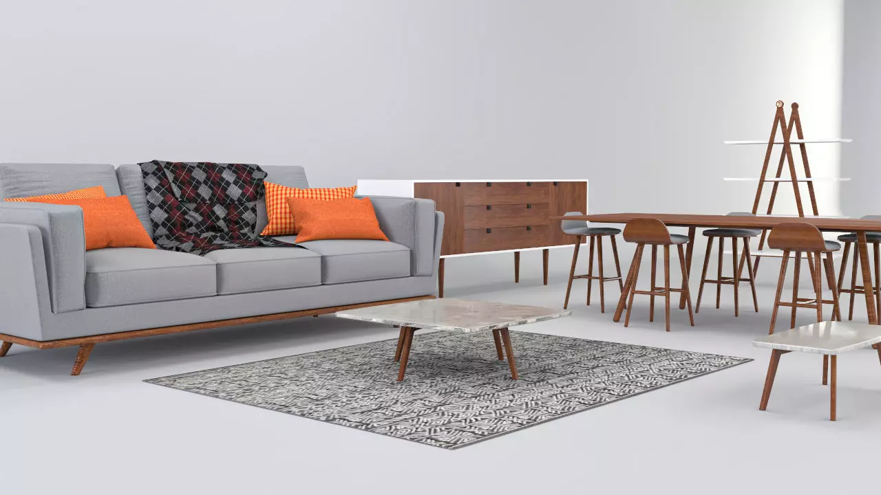 Living Room Set free Free 3D model