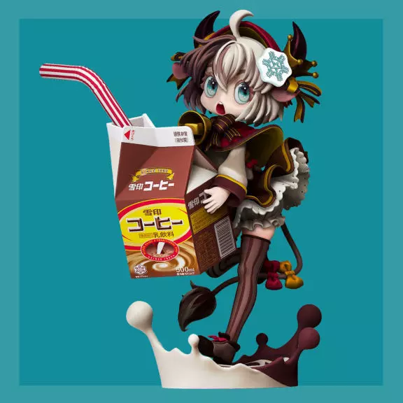 Yukico-tan figure of girl holding milk carton 3D print model_0