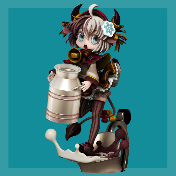 Yukico-tan figure of girl holding milk carton 3D print model_4