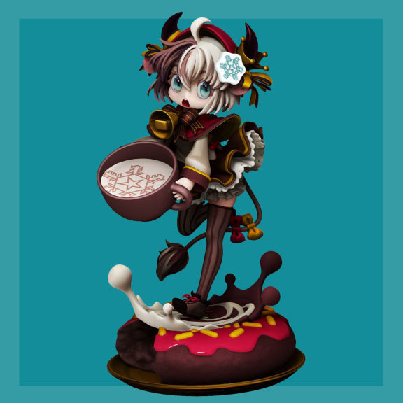 Yukico-tan figure of girl holding milk carton 3D print model_3