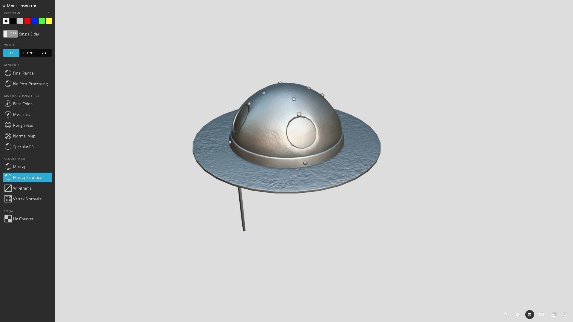 Medieval Sallet Low-poly 3D model_7