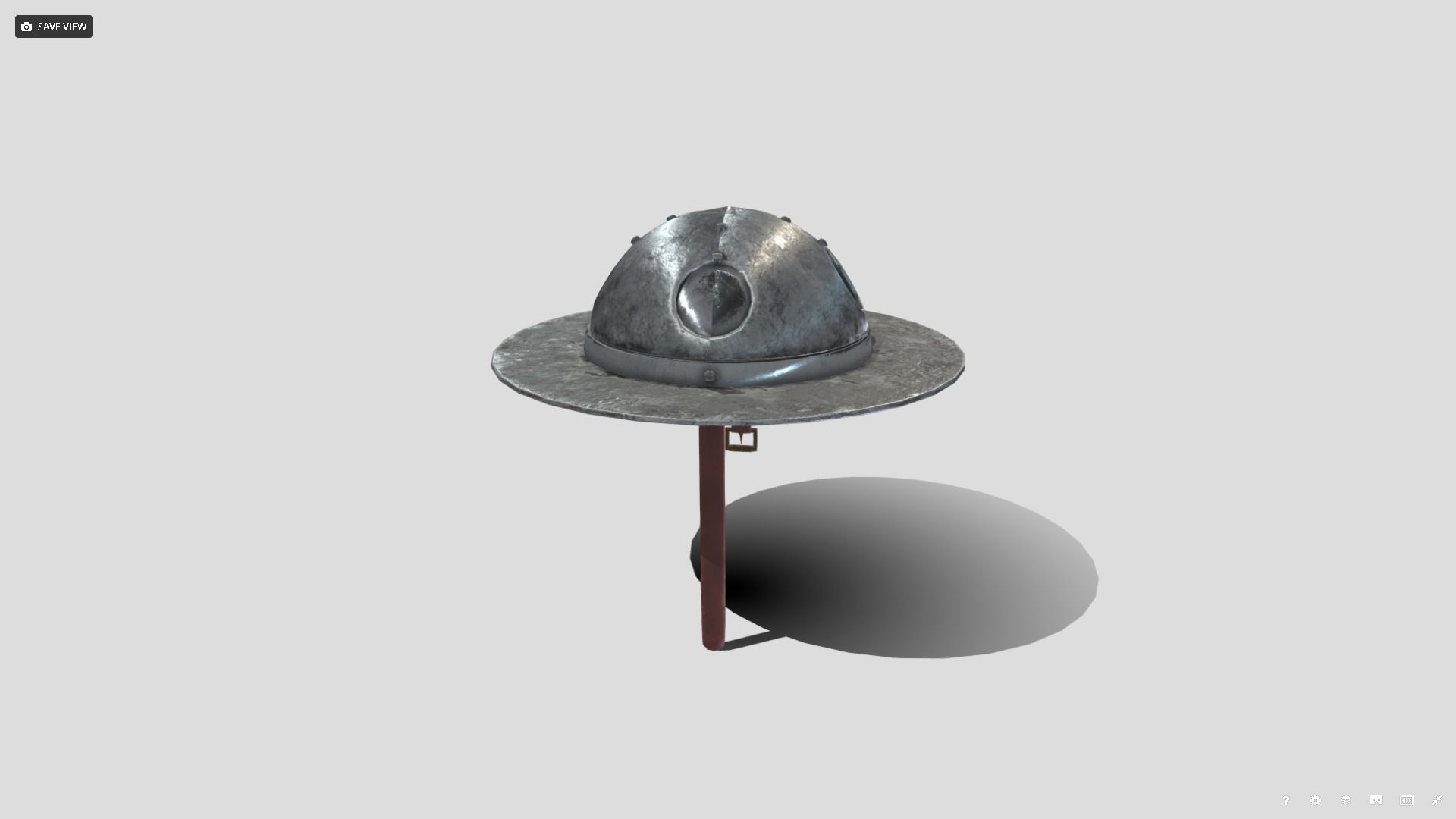 Medieval Sallet Low-poly 3D model_1
