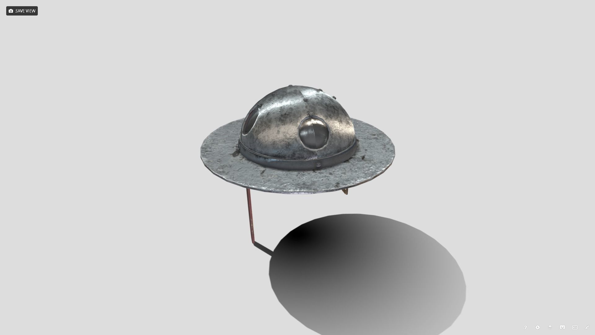 Medieval Sallet Low-poly 3D model_5