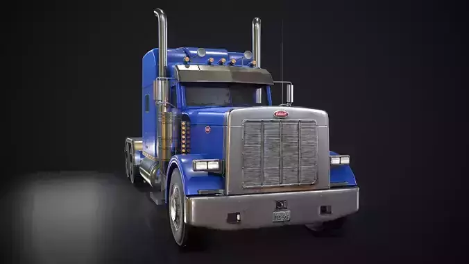 American Peterbilt Truck Low-poly 3D model