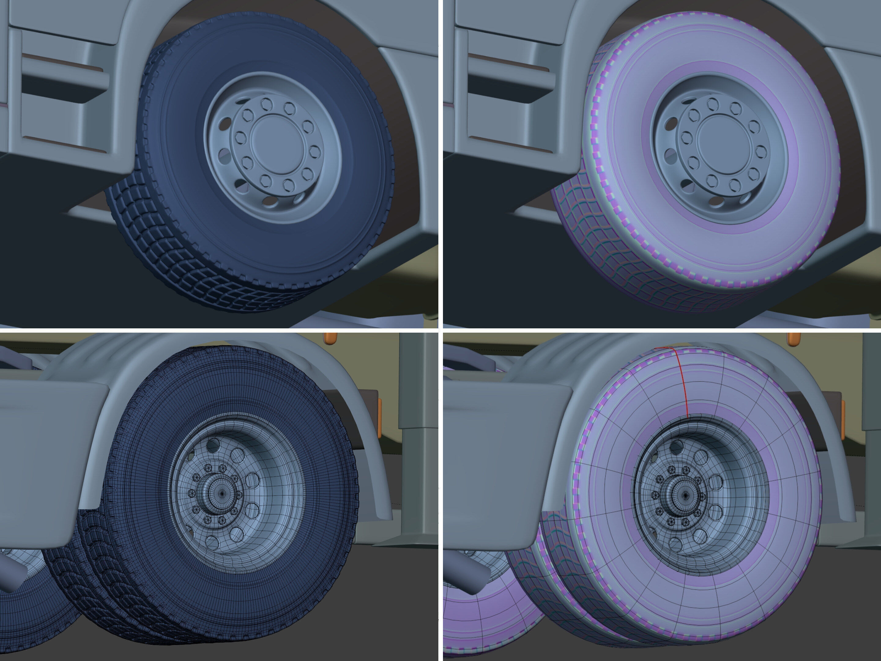 Generic Semi Trailer Flatbed Truck with Modern Design 3D model_3