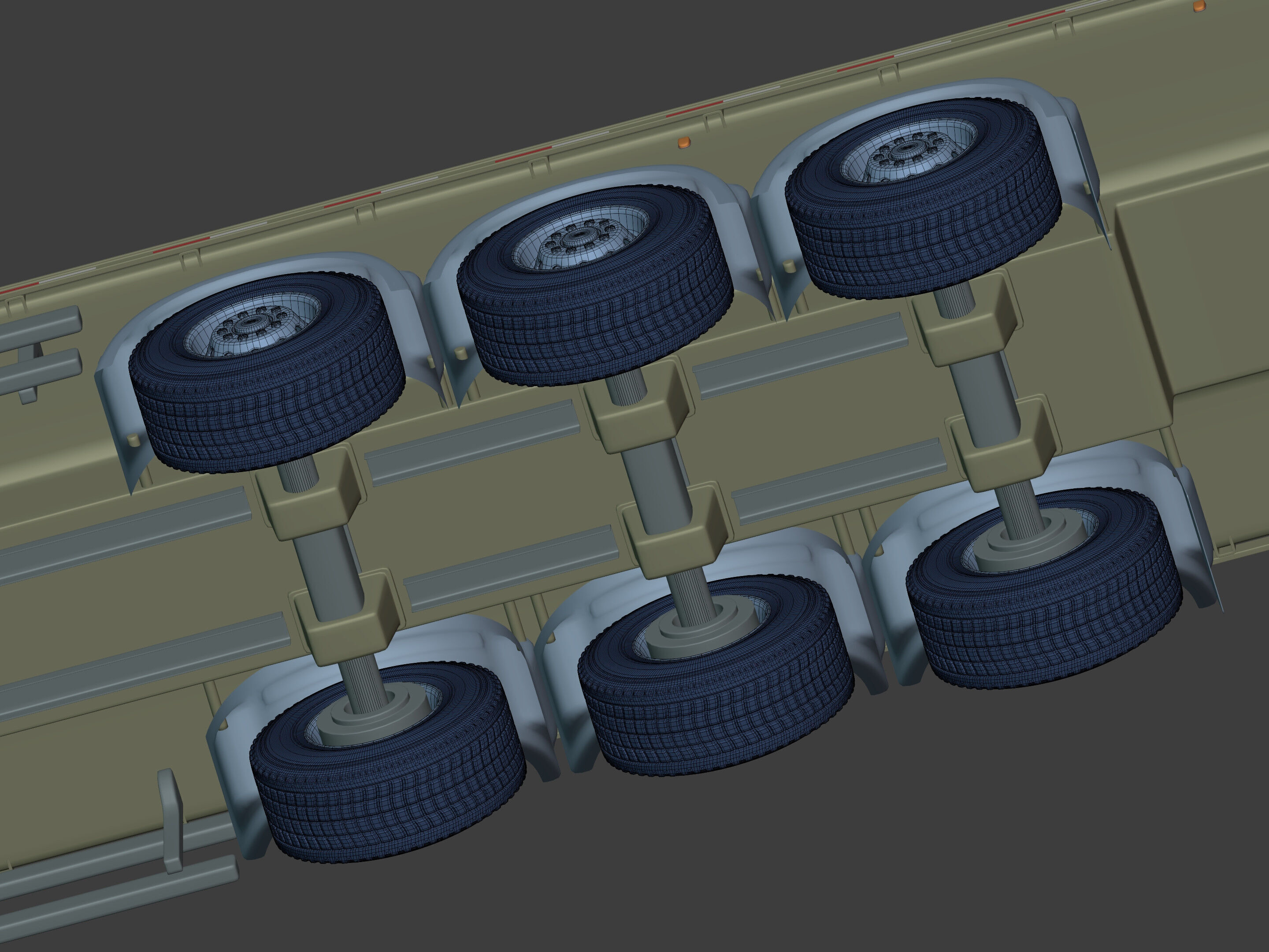 Generic Semi Trailer Flatbed Truck with Modern Design 3D model_19