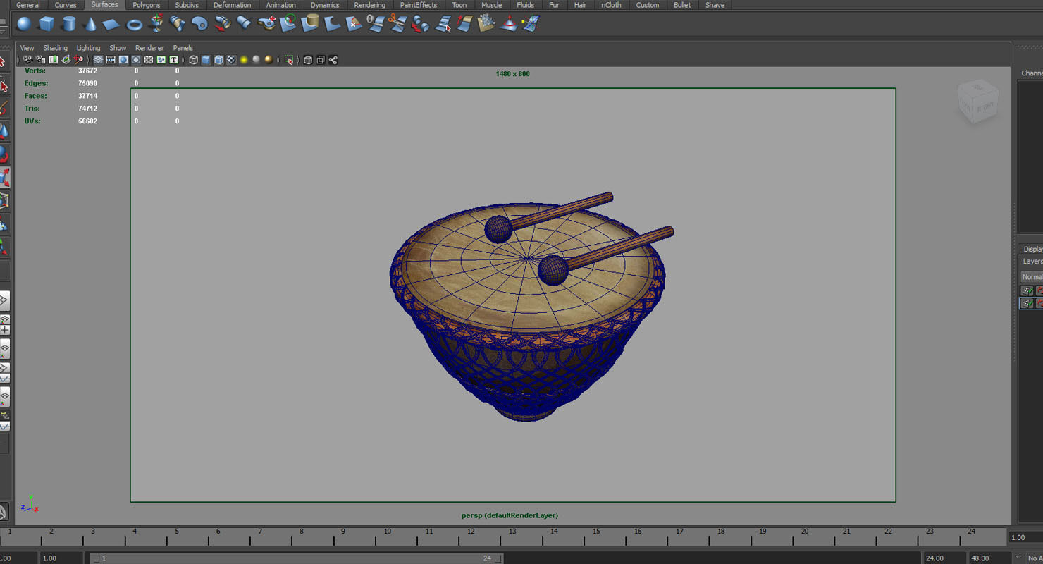 drum 3d model djembe 3D model_5
