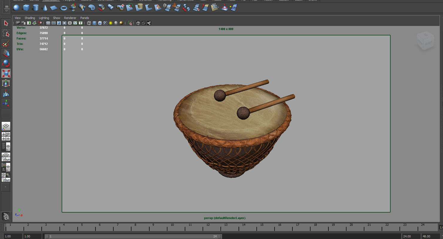 drum 3d model djembe 3D model_4
