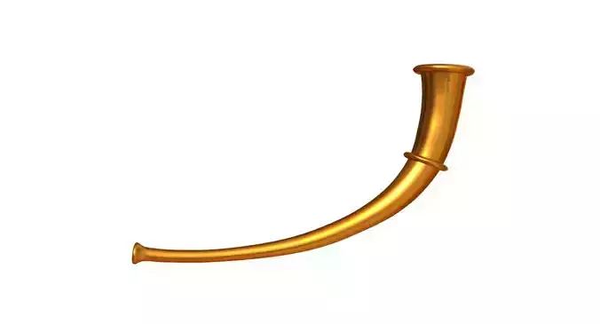 Bugle 3d model golden horn