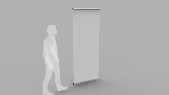 Roll Up Banner Stand - 2 Meters 3D model