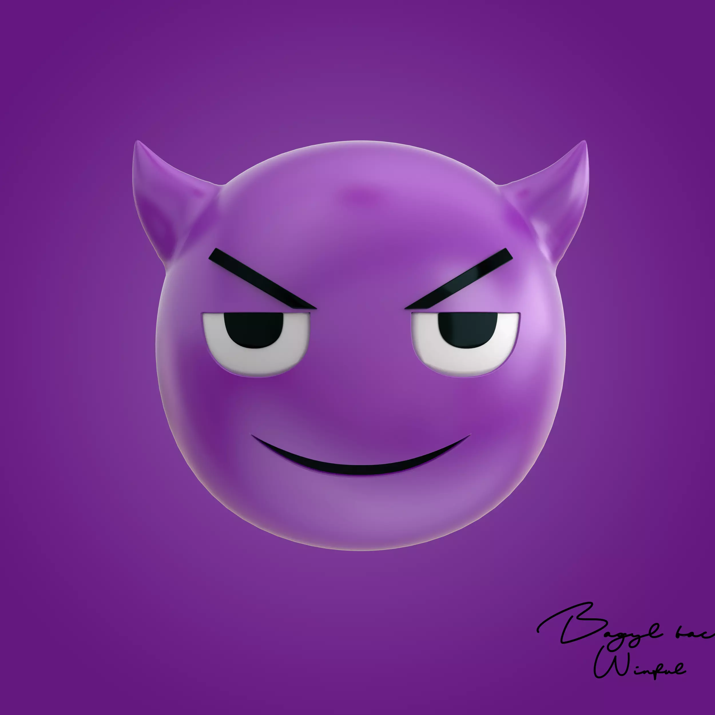 Emoji Evil Demon 3D model_0