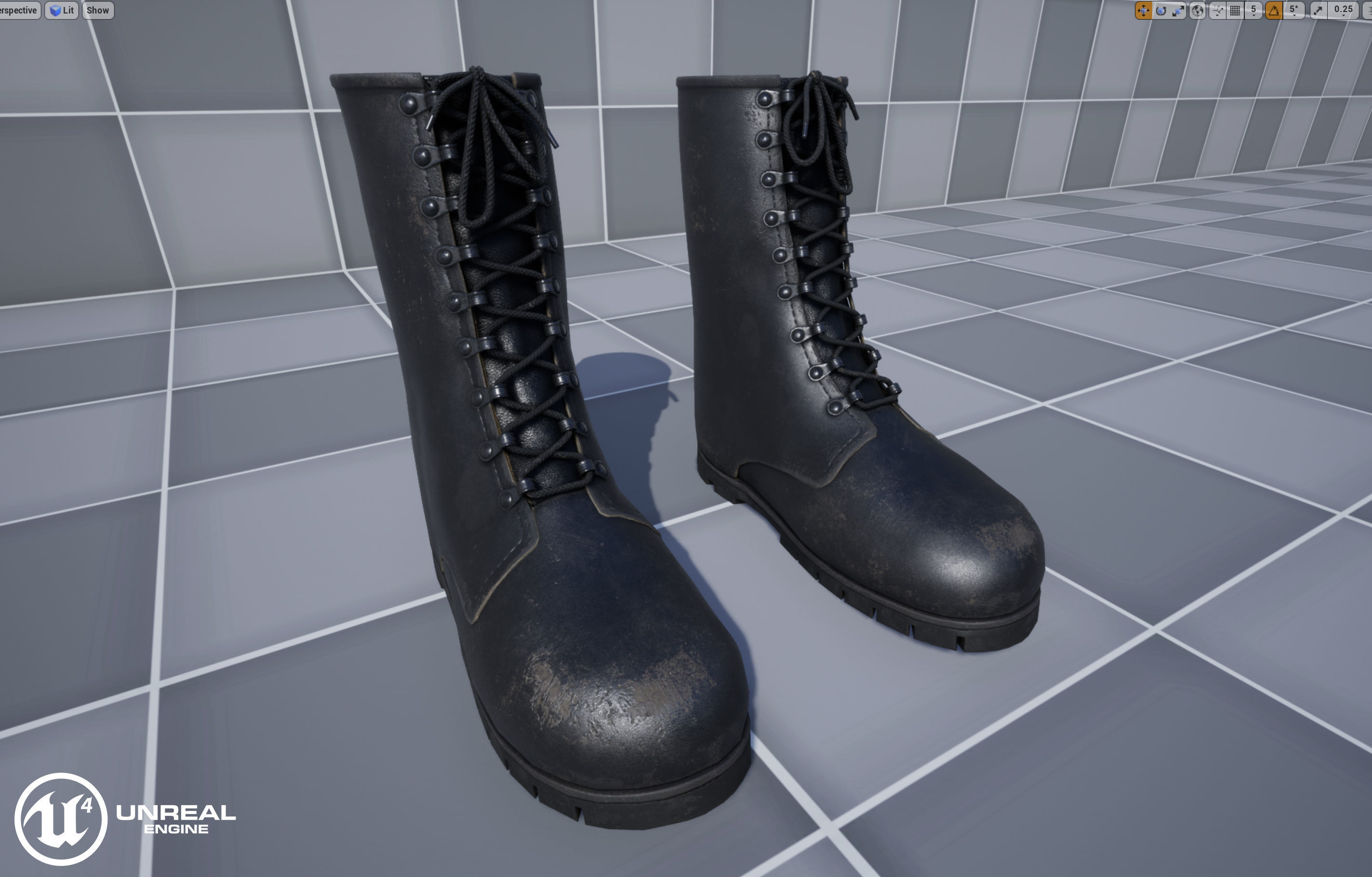 Military Boots Low-poly 3D model_14