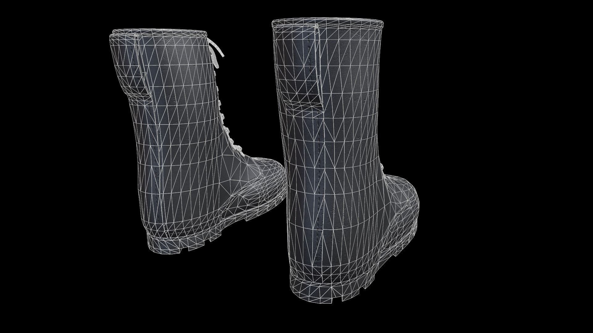 Military Boots Low-poly 3D model_11