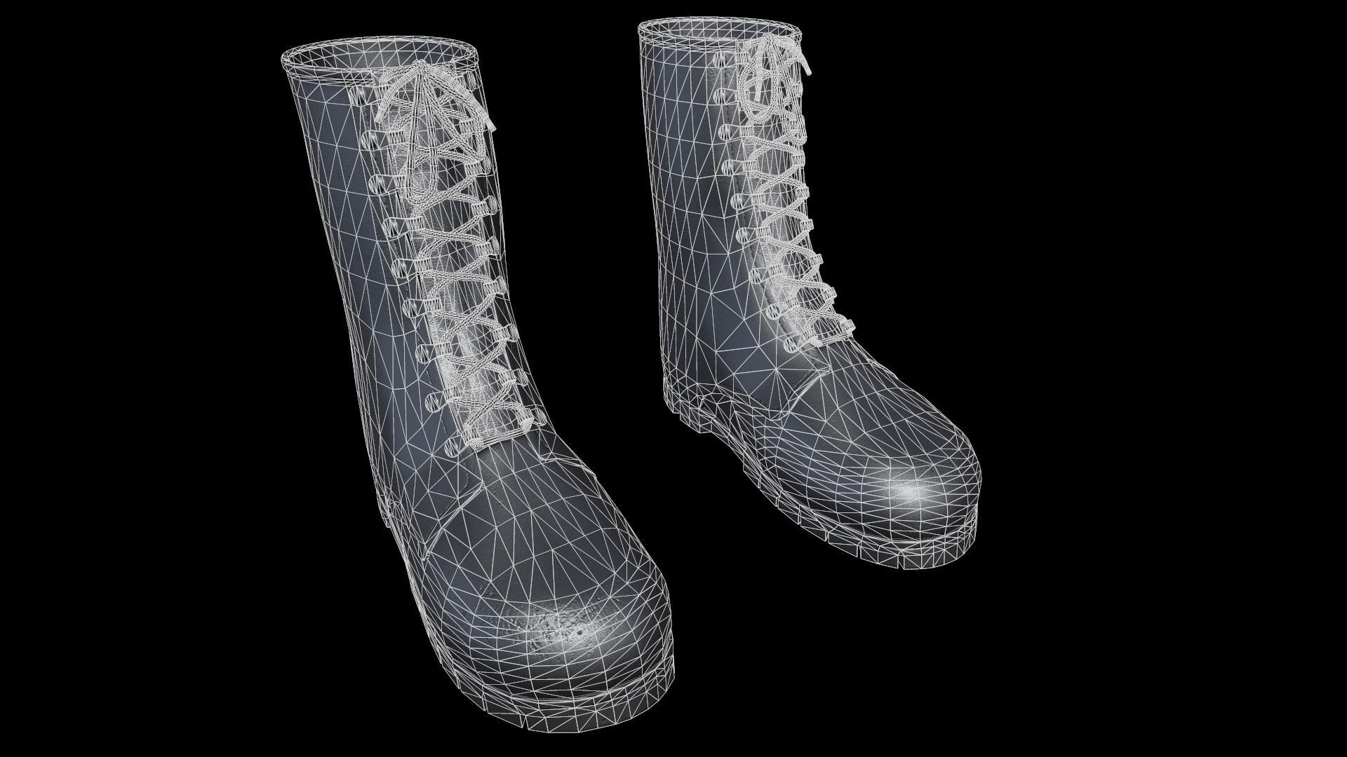 Military Boots Low-poly 3D model_9