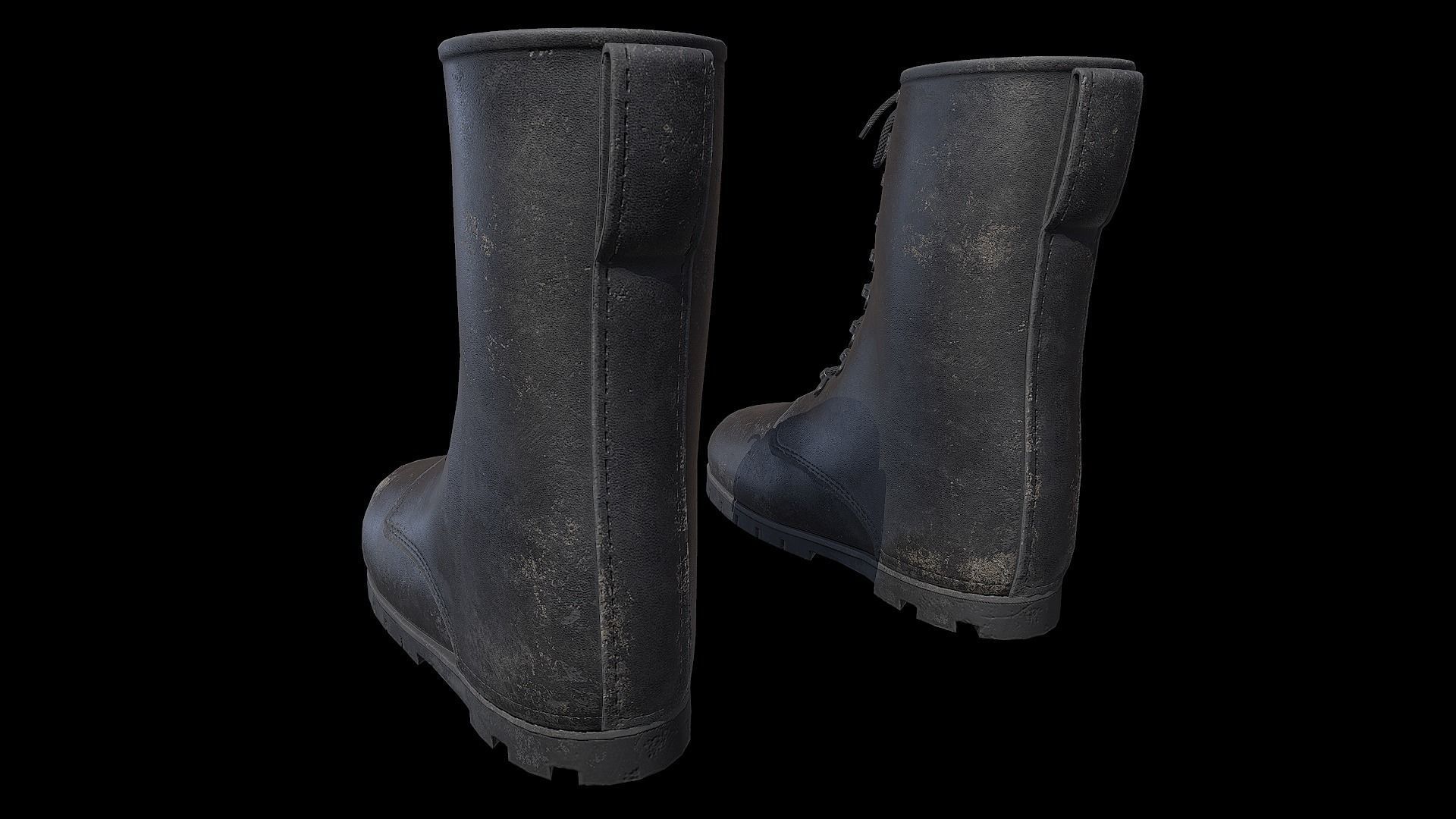 Military Boots Low-poly 3D model_6