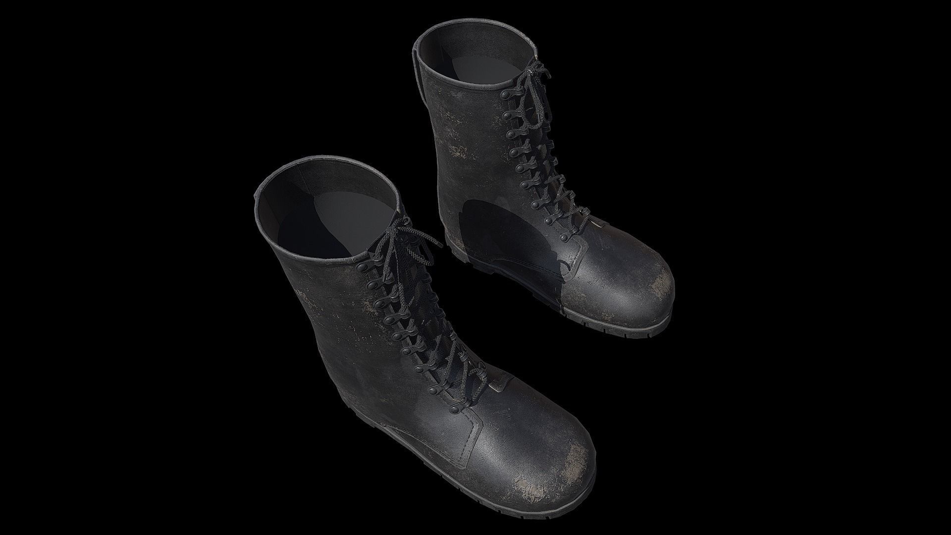 Military Boots Low-poly 3D model_5
