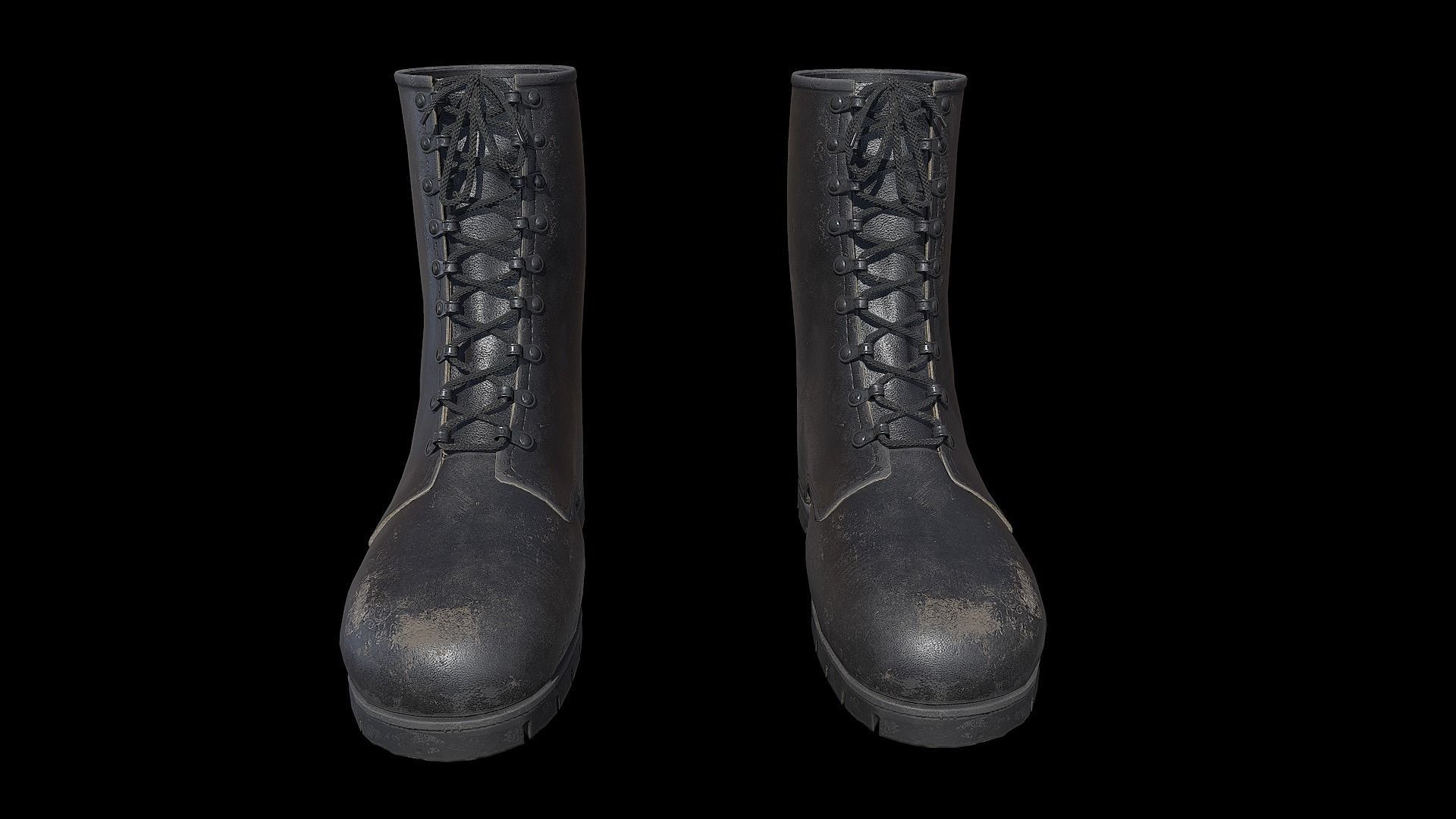 Military Boots Low-poly 3D model_2