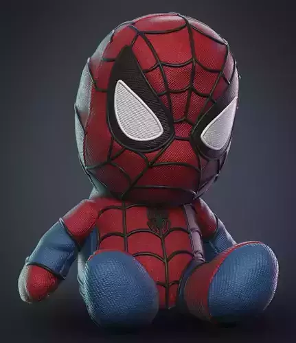Spiderman Plush Toy 3D Model