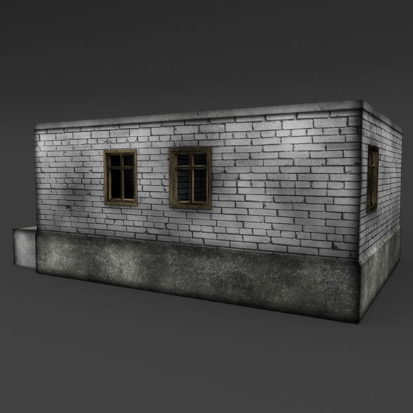BrickHouse house with stairs and windows Free low-poly 3D model_4
